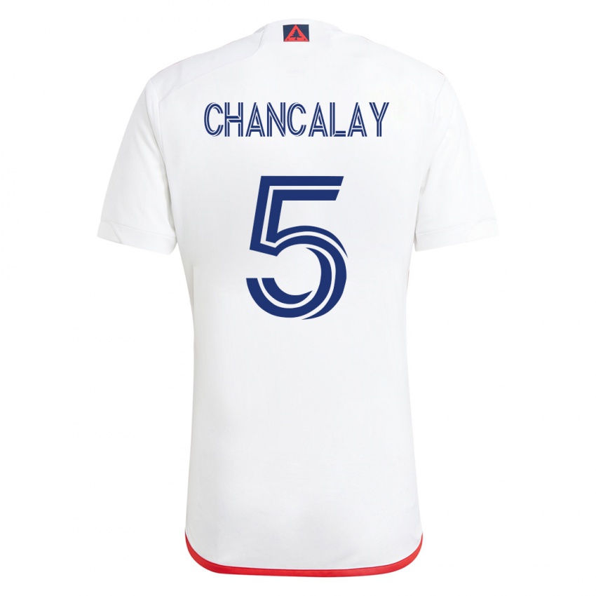 Hombre Camiseta Tomas Chancalay #5 Blanco Rojo 2ª Equipación 2023/24 La Camisa