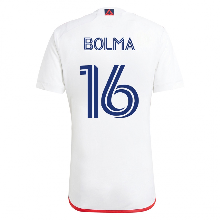 Hombre Camiseta Josh Bolma #16 Blanco Rojo 2ª Equipación 2023/24 La Camisa
