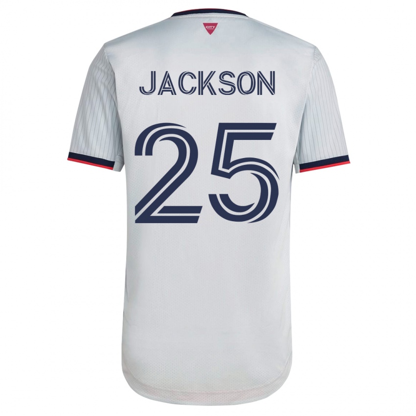 Hombre Camiseta Aziel Jackson #25 Blanco 2ª Equipación 2023/24 La Camisa