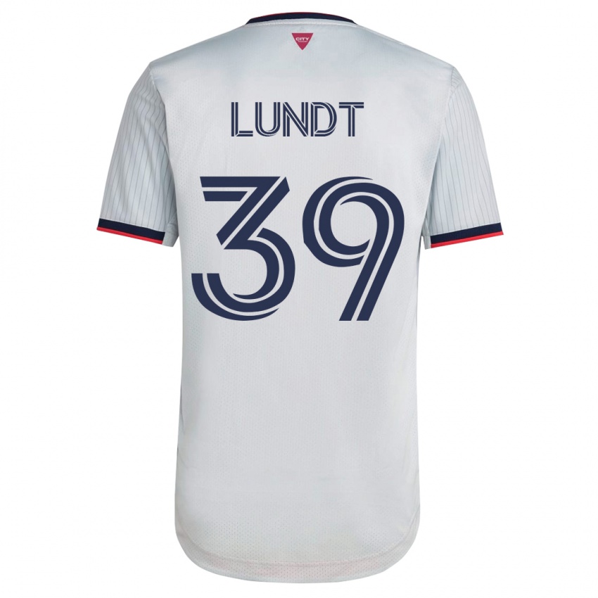 Hombre Camiseta Ben Lundt #39 Blanco 2ª Equipación 2023/24 La Camisa