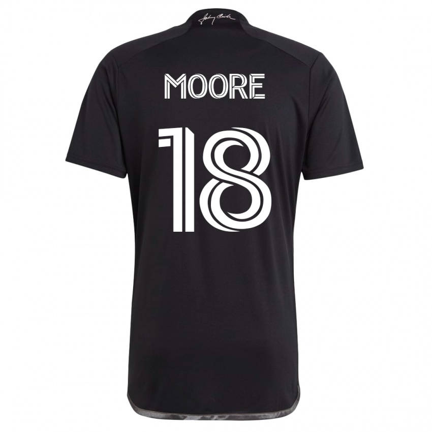 Hombre Camiseta Shaq Moore #18 Negro 2ª Equipación 2023/24 La Camisa