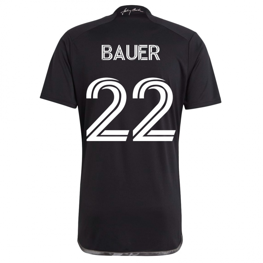 Hombre Camiseta Josh Bauer #22 Negro 2ª Equipación 2023/24 La Camisa