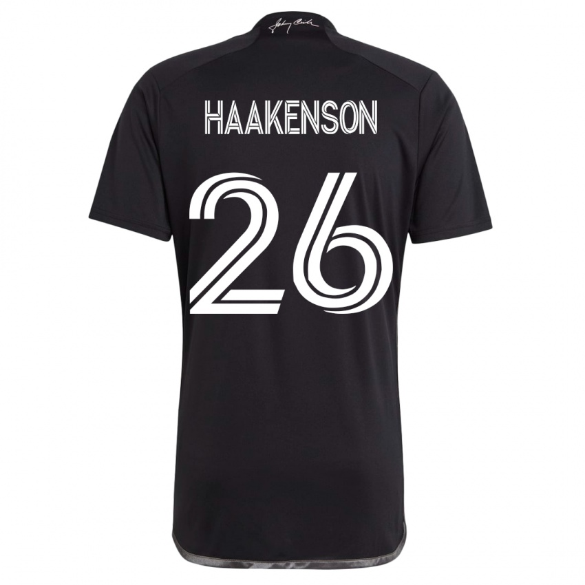 Hombre Camiseta Luke Haakenson #26 Negro 2ª Equipación 2023/24 La Camisa