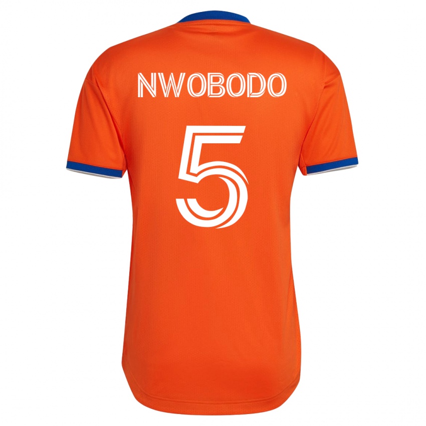 Hombre Camiseta Obinna Nwobodo #5 Blanco 2ª Equipación 2023/24 La Camisa