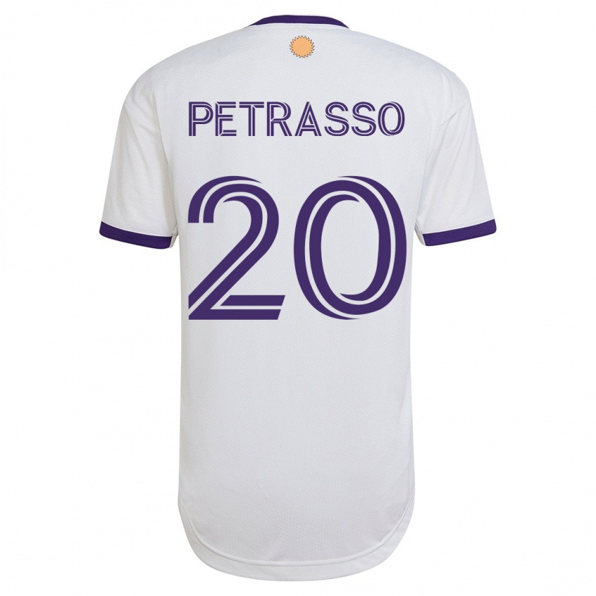 Hombre Camiseta Luca Petrasso #20 Blanco 2ª Equipación 2023/24 La Camisa