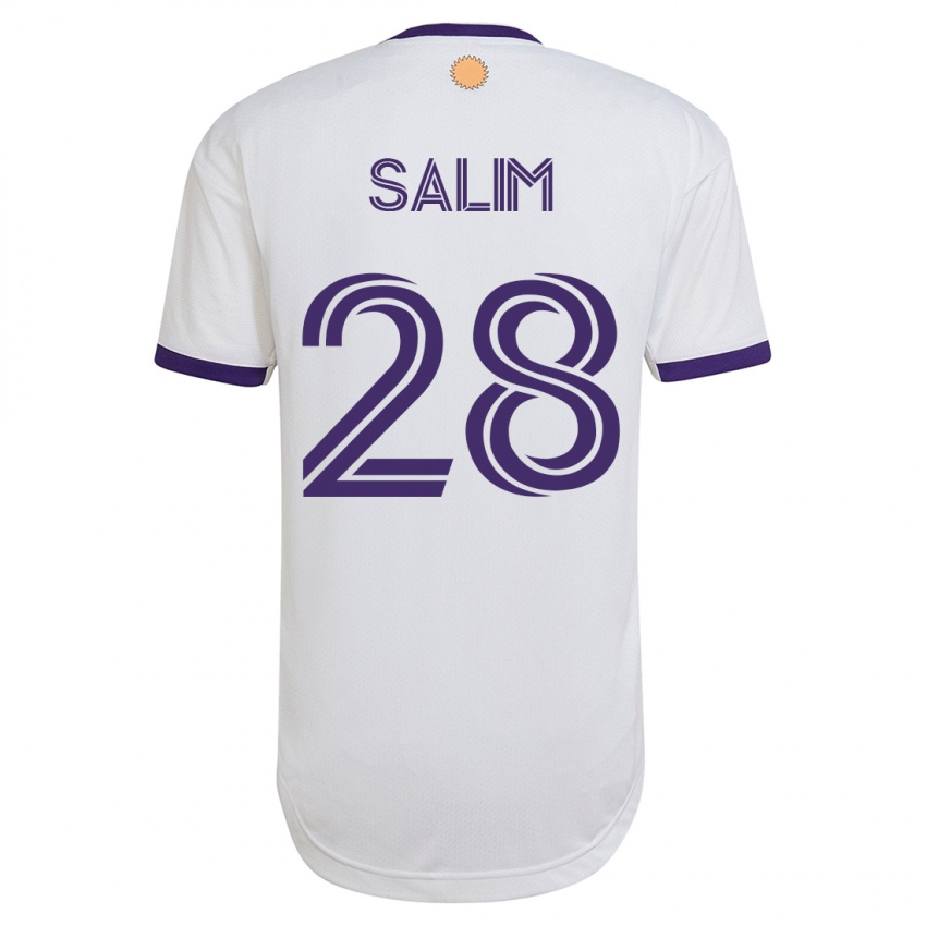 Hombre Camiseta Abdi Salim #28 Blanco 2ª Equipación 2023/24 La Camisa