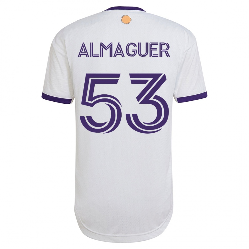 Hombre Camiseta Jorge Almaguer #53 Blanco 2ª Equipación 2023/24 La Camisa