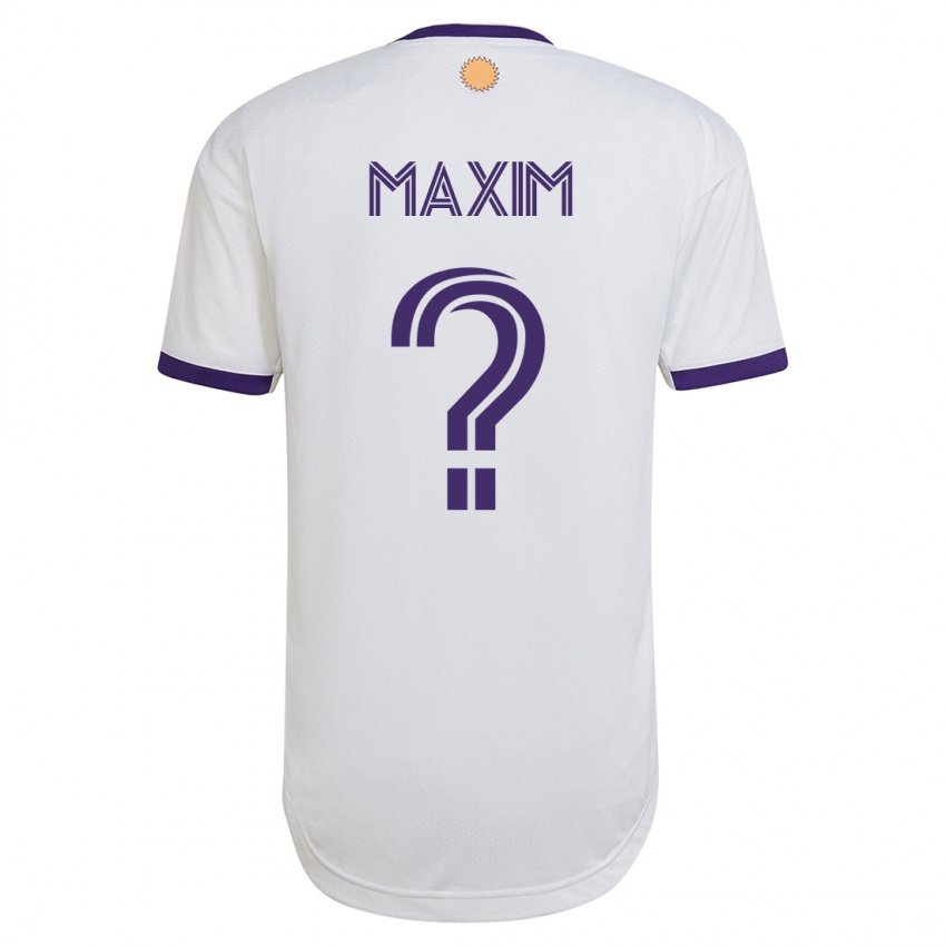 Hombre Camiseta Luca Maxim #0 Blanco 2ª Equipación 2023/24 La Camisa