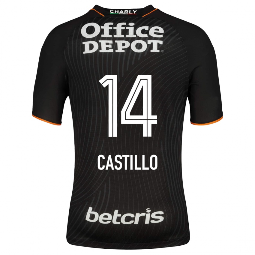 Hombre Camiseta José Castillo #14 Negro 2ª Equipación 2023/24 La Camisa