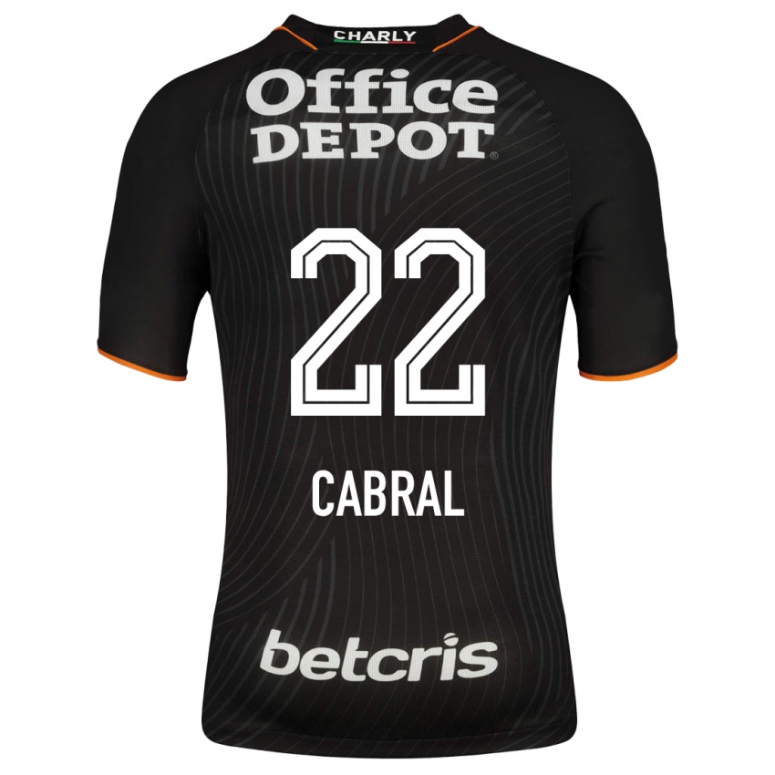 Hombre Camiseta Gustavo Cabral #22 Negro 2ª Equipación 2023/24 La Camisa