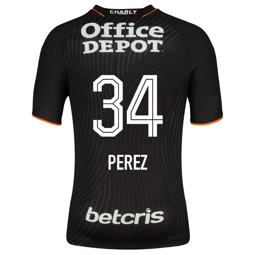 Hombre Camiseta Julio Pérez #34 Negro 2ª Equipación 2023/24 La Camisa
