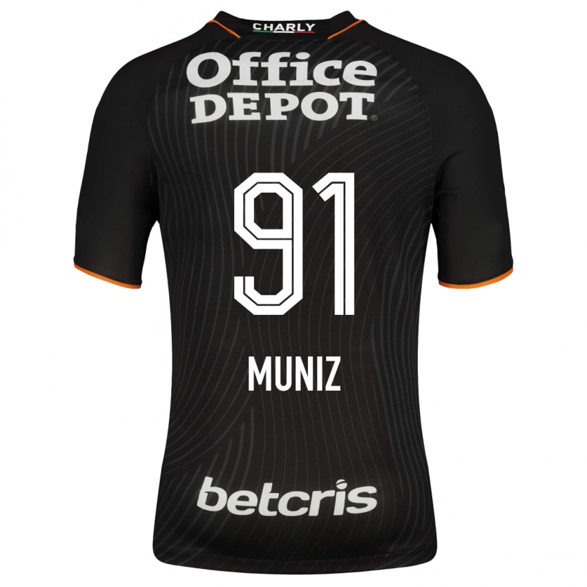 Hombre Camiseta Brandon Muñiz #91 Negro 2ª Equipación 2023/24 La Camisa