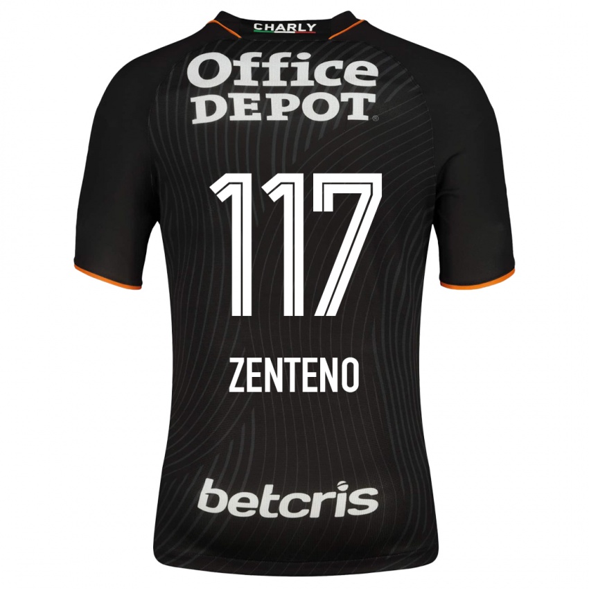 Hombre Camiseta Gustavo Zenteno #117 Negro 2ª Equipación 2023/24 La Camisa