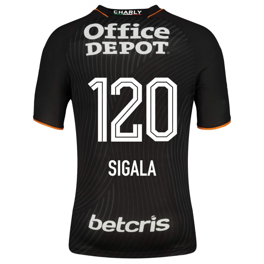 Hombre Camiseta Juan Sigala #120 Negro 2ª Equipación 2023/24 La Camisa