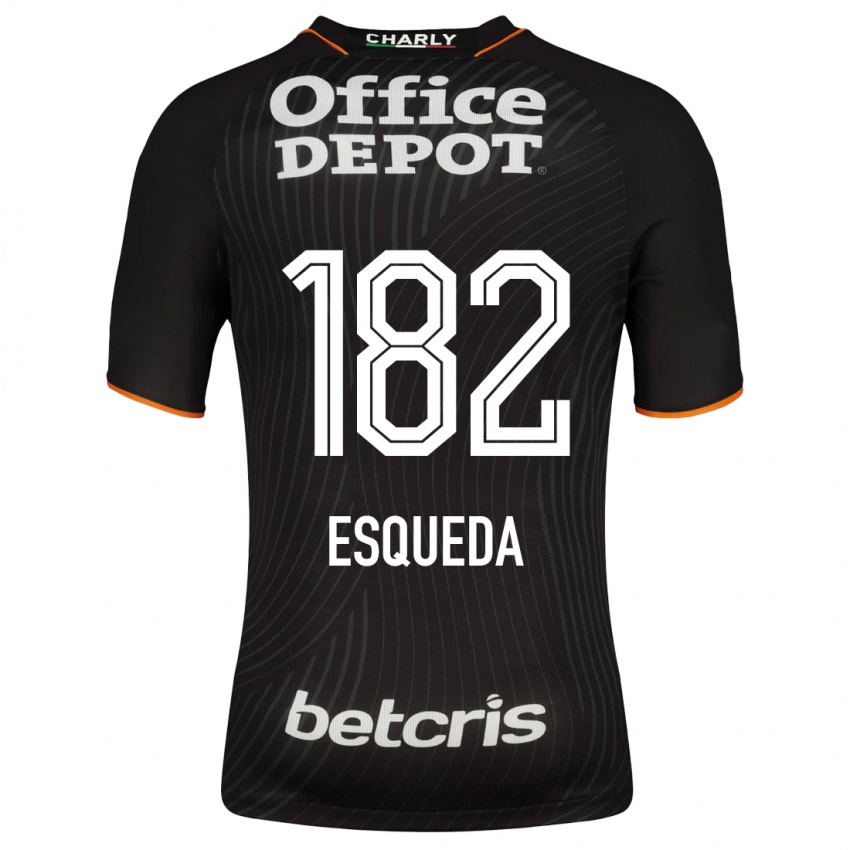 Hombre Camiseta Diego Esqueda #182 Negro 2ª Equipación 2023/24 La Camisa