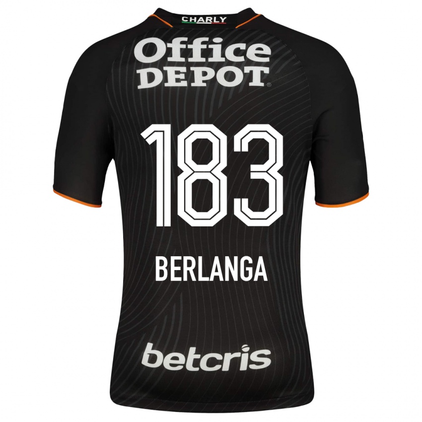 Hombre Camiseta Jorge Berlanga #183 Negro 2ª Equipación 2023/24 La Camisa