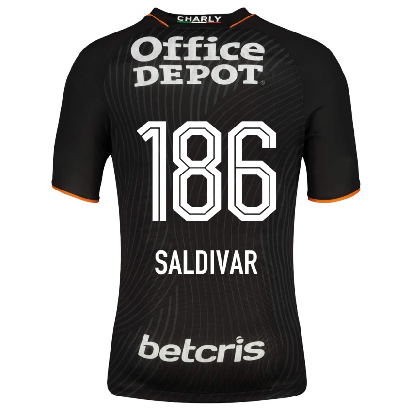 Hombre Camiseta José Saldívar #186 Negro 2ª Equipación 2023/24 La Camisa