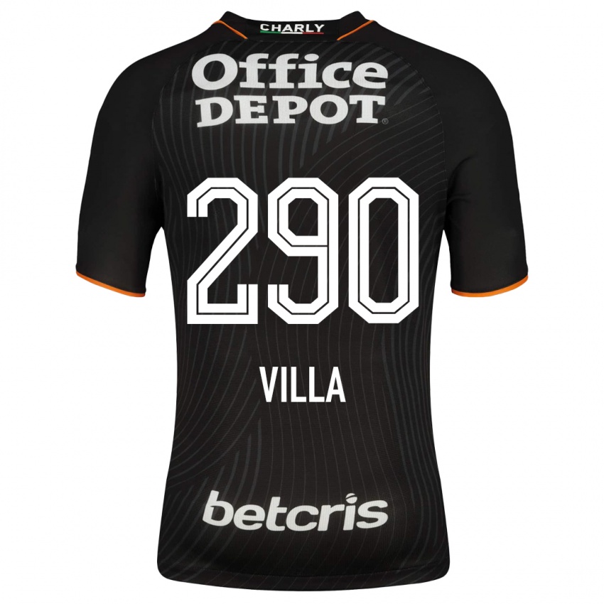 Hombre Camiseta Adrián Villa #290 Negro 2ª Equipación 2023/24 La Camisa