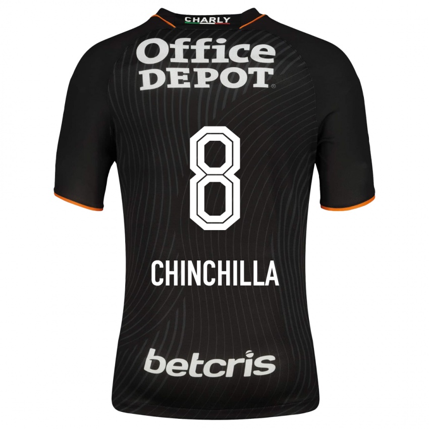 Hombre Camiseta Priscila Chinchilla #8 Negro 2ª Equipación 2023/24 La Camisa