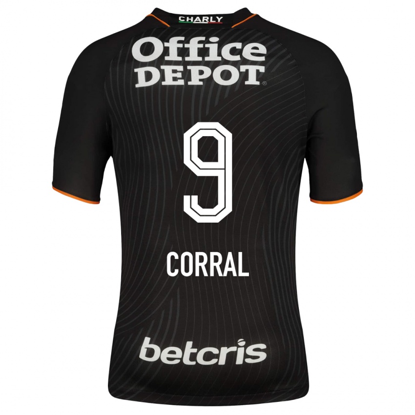 Hombre Camiseta Charlyn Corral #9 Negro 2ª Equipación 2023/24 La Camisa