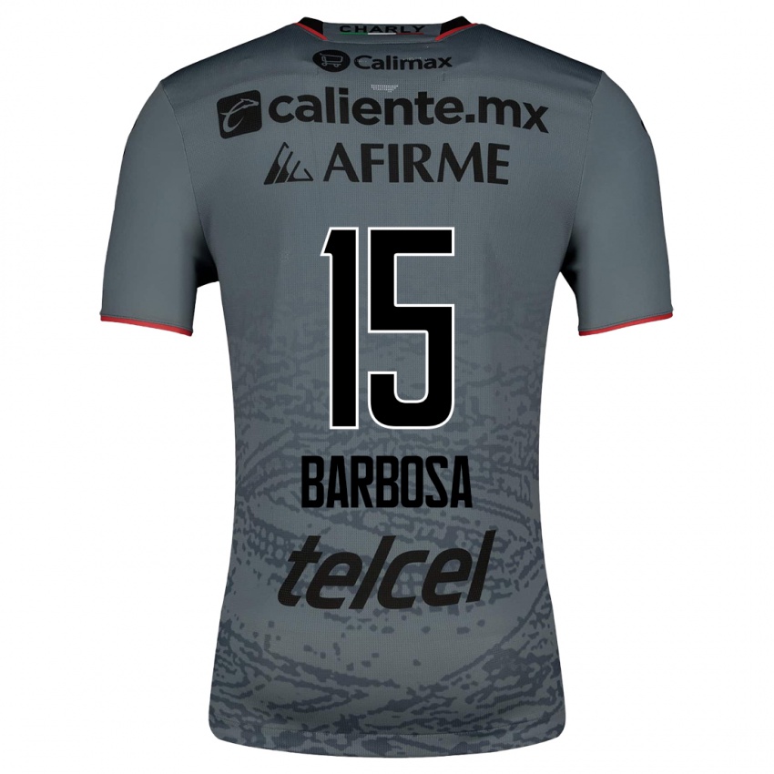 Hombre Camiseta Diego Barbosa #15 Gris 2ª Equipación 2023/24 La Camisa