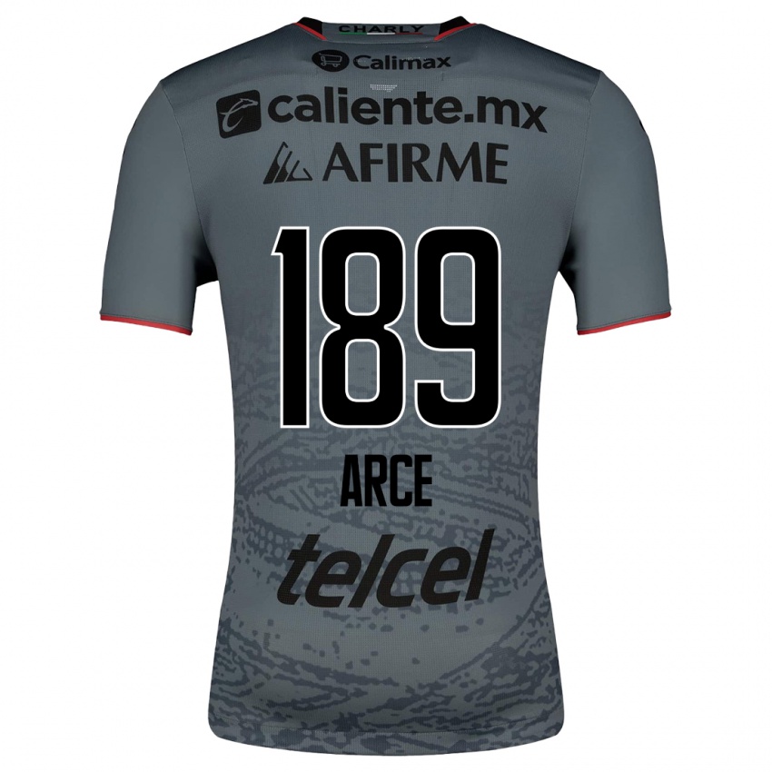 Hombre Camiseta Diego Arce #189 Gris 2ª Equipación 2023/24 La Camisa