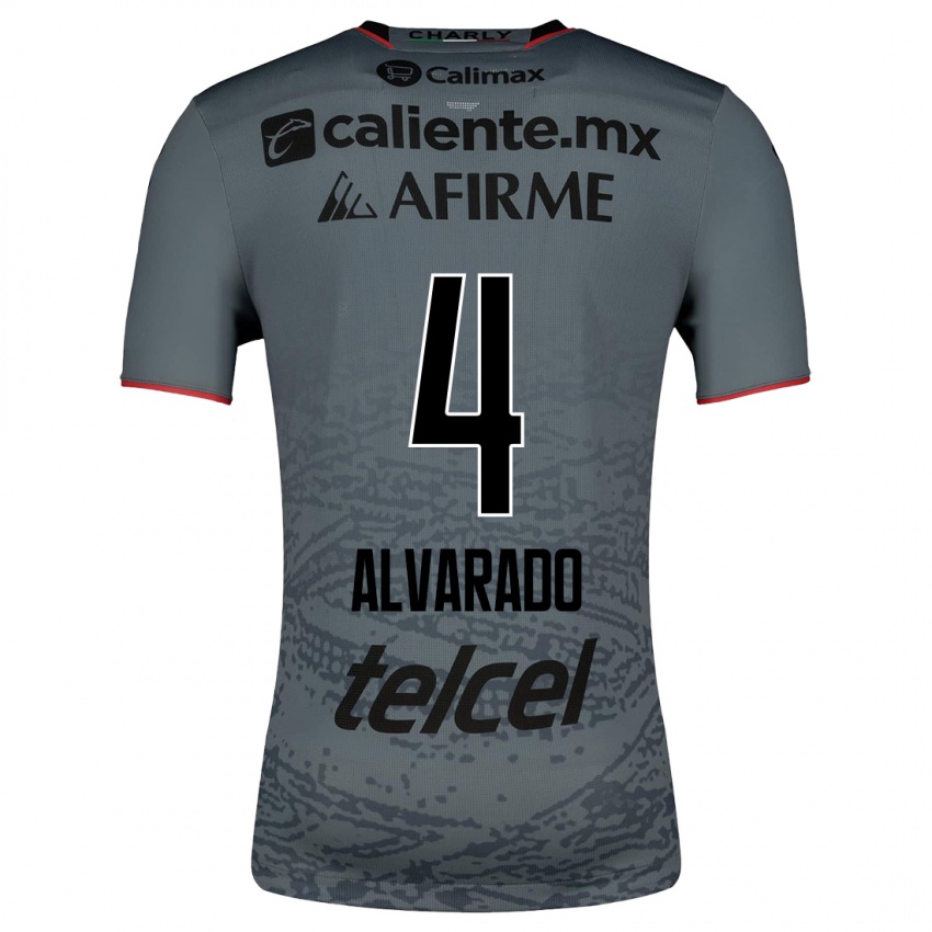 Hombre Camiseta Mónica Alvarado #4 Gris 2ª Equipación 2023/24 La Camisa