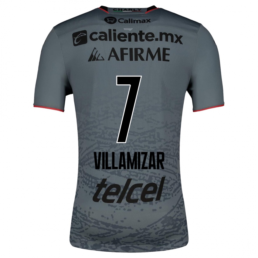 Hombre Camiseta Paola Villamizar #7 Gris 2ª Equipación 2023/24 La Camisa