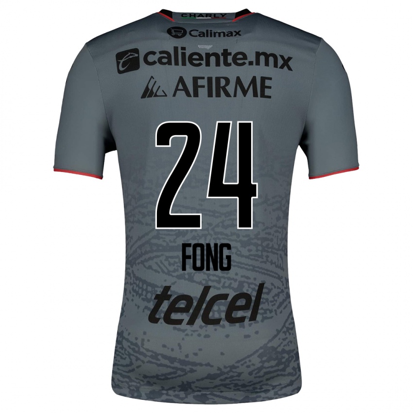 Hombre Camiseta Michel Fong #24 Gris 2ª Equipación 2023/24 La Camisa