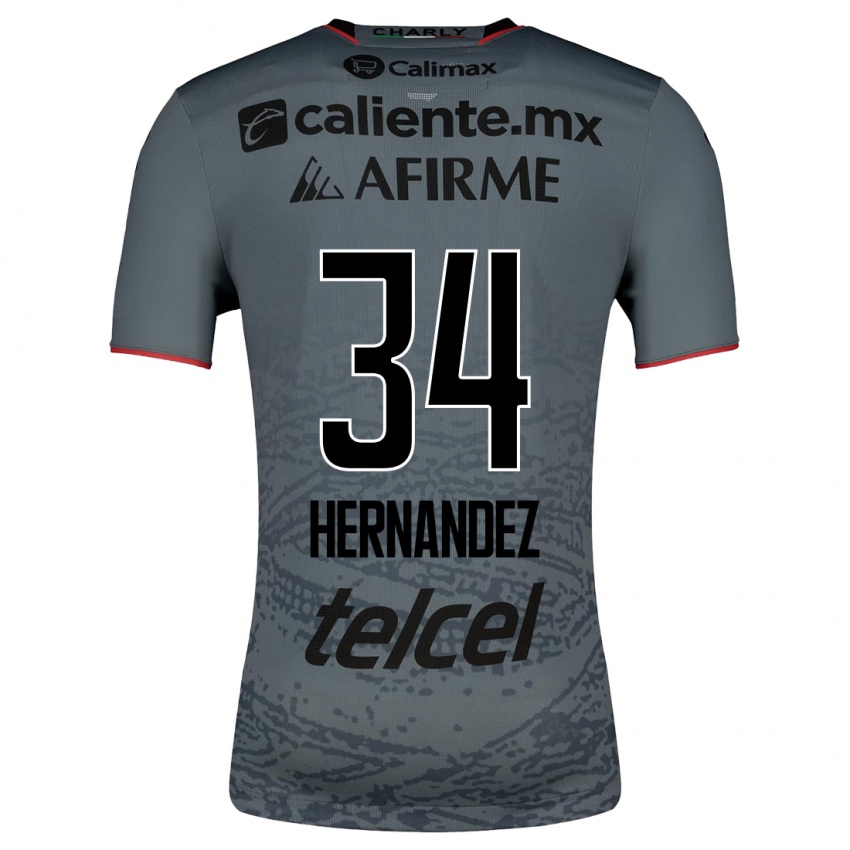 Hombre Camiseta Kimberly Hernandez #34 Gris 2ª Equipación 2023/24 La Camisa