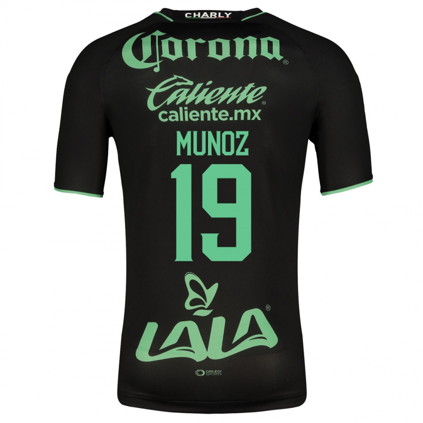 Hombre Camiseta Santiago Munoz #19 Negro 2ª Equipación 2023/24 La Camisa