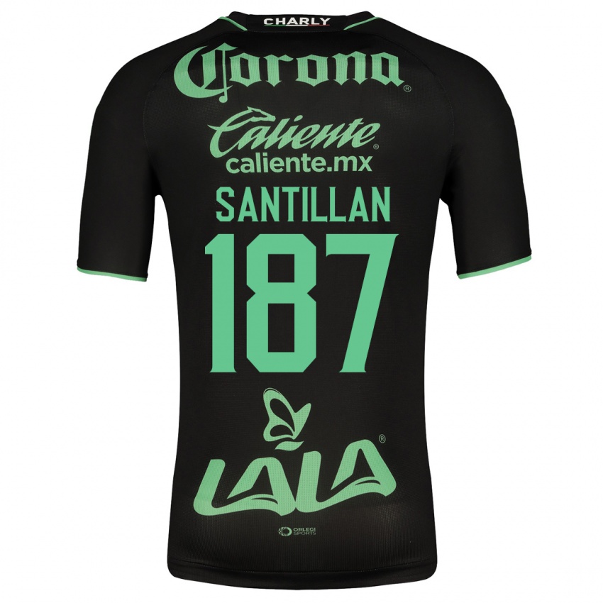 Hombre Camiseta Emilio Santillán #187 Negro 2ª Equipación 2023/24 La Camisa