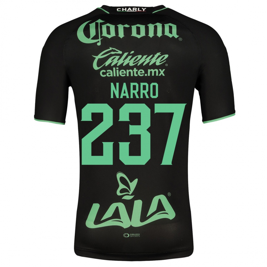 Hombre Camiseta Ernesto Narro #237 Negro 2ª Equipación 2023/24 La Camisa