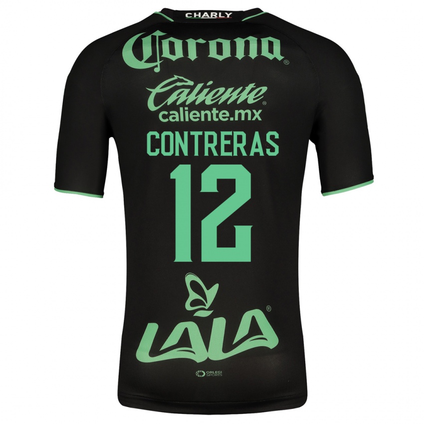 Hombre Camiseta Karol Contreras #12 Negro 2ª Equipación 2023/24 La Camisa