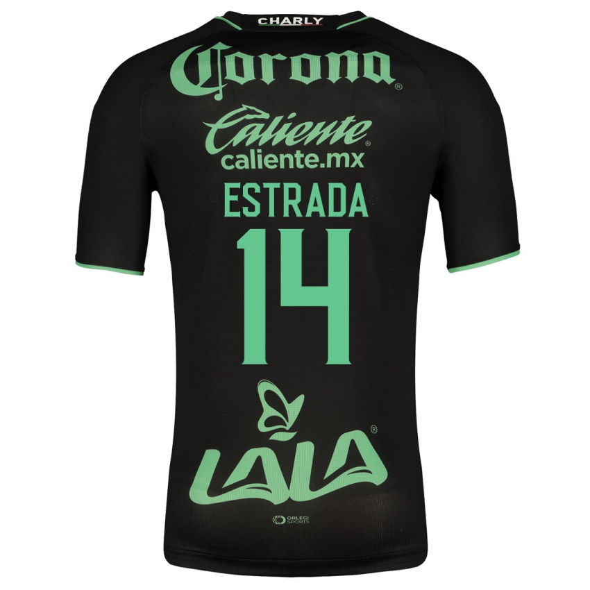Hombre Camiseta Katia Estrada #14 Negro 2ª Equipación 2023/24 La Camisa