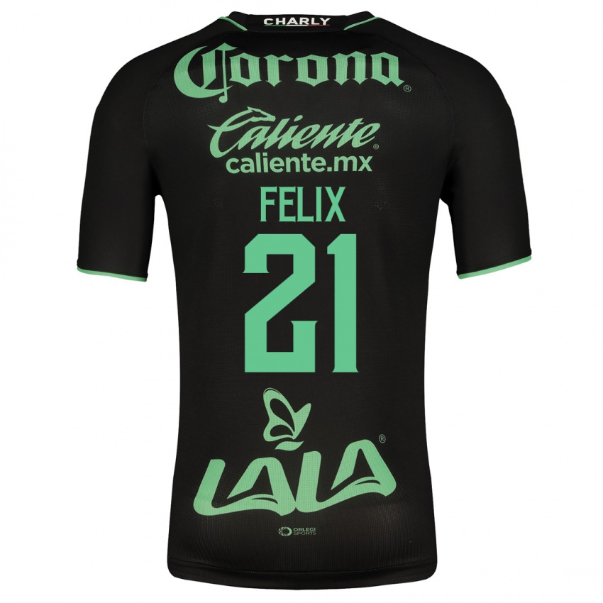 Hombre Camiseta Judith Félix #21 Negro 2ª Equipación 2023/24 La Camisa
