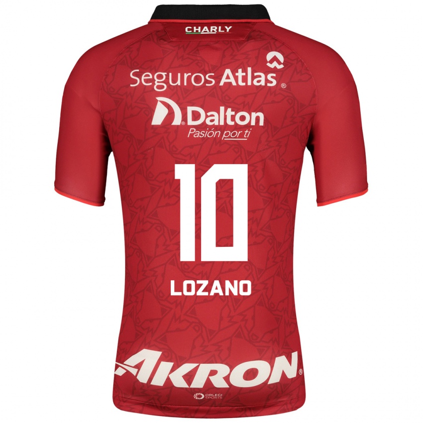 Hombre Camiseta Brian Lozano #10 Rojo 2ª Equipación 2023/24 La Camisa