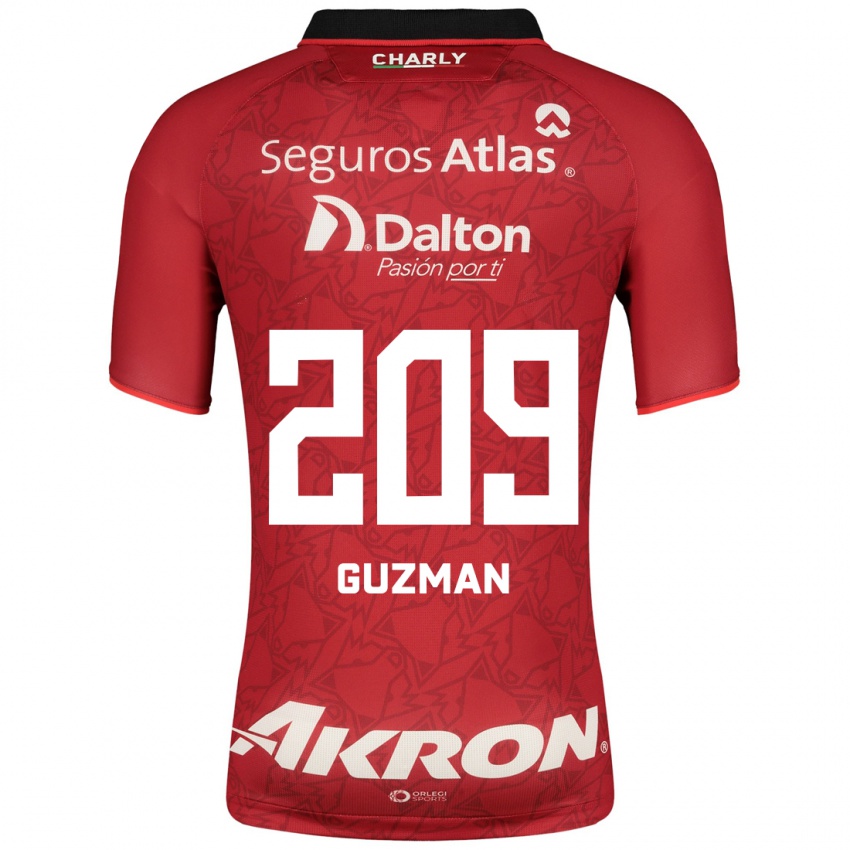 Hombre Camiseta Jorge Guzmán #209 Rojo 2ª Equipación 2023/24 La Camisa