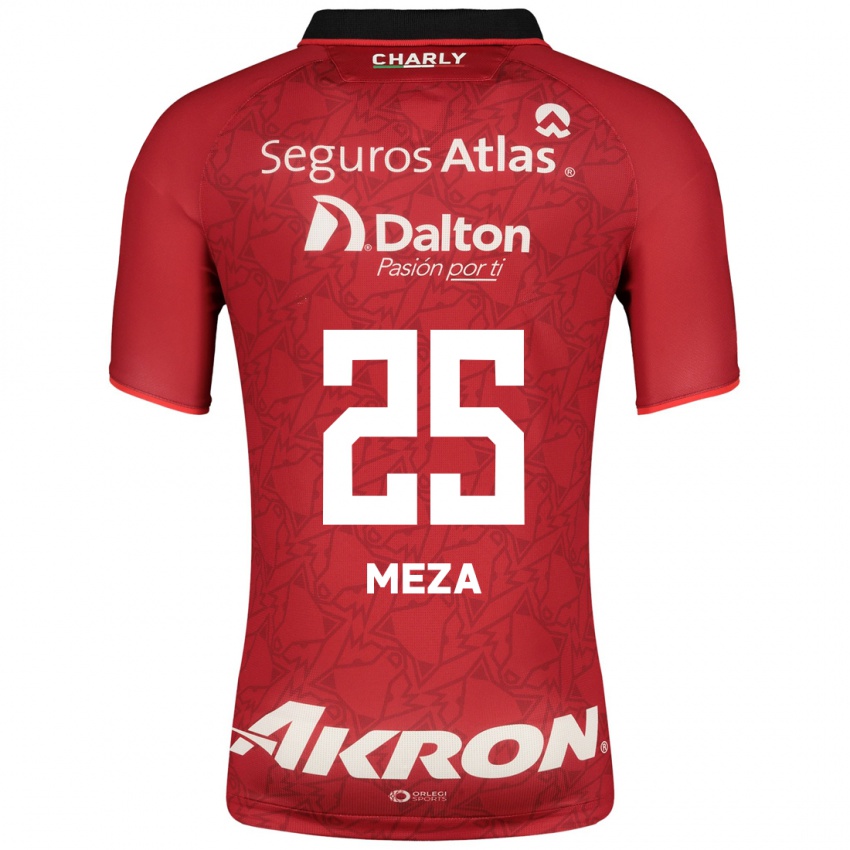 Hombre Camiseta Daniela Meza #25 Rojo 2ª Equipación 2023/24 La Camisa