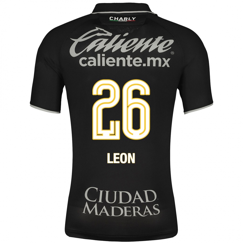 Hombre Camiseta Armando León #26 Negro 2ª Equipación 2023/24 La Camisa
