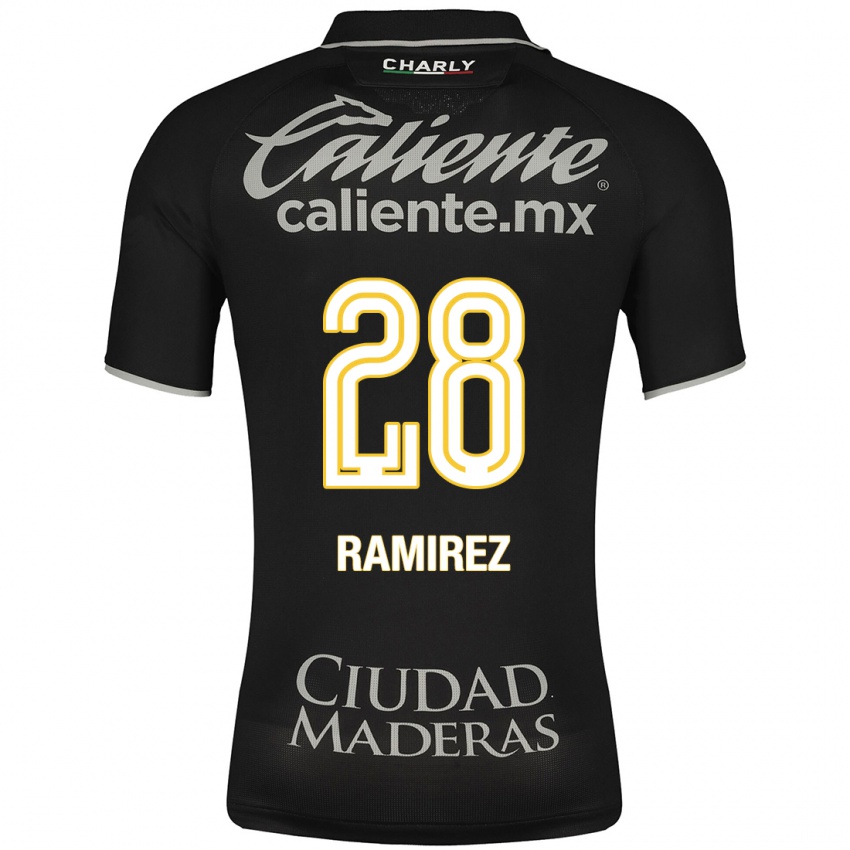 Hombre Camiseta David Ramírez #28 Negro 2ª Equipación 2023/24 La Camisa
