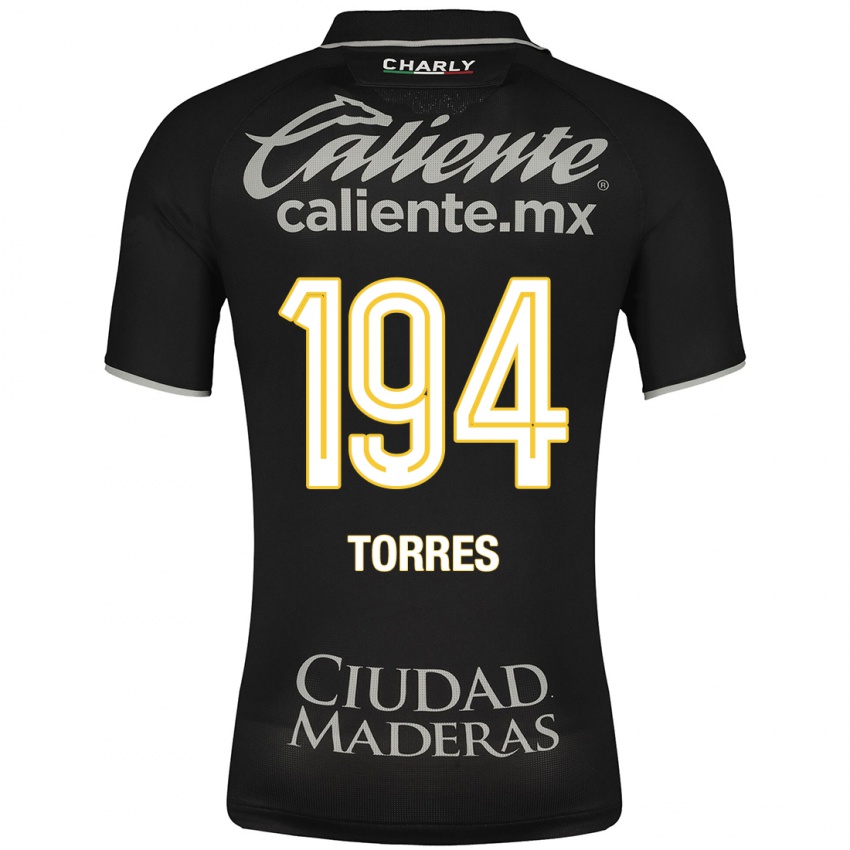 Hombre Camiseta Erick Torres #194 Negro 2ª Equipación 2023/24 La Camisa