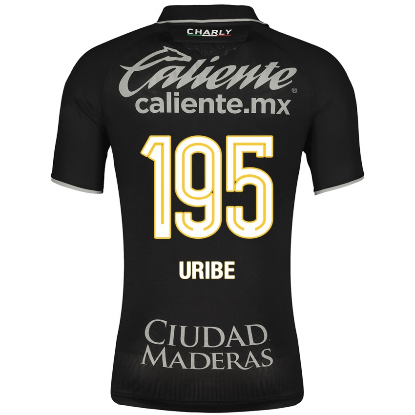Hombre Camiseta Héctor Uribe #195 Negro 2ª Equipación 2023/24 La Camisa