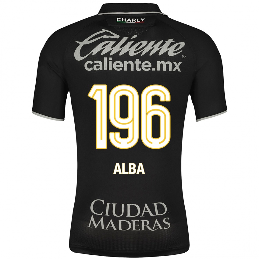 Hombre Camiseta Óscar Alba #196 Negro 2ª Equipación 2023/24 La Camisa