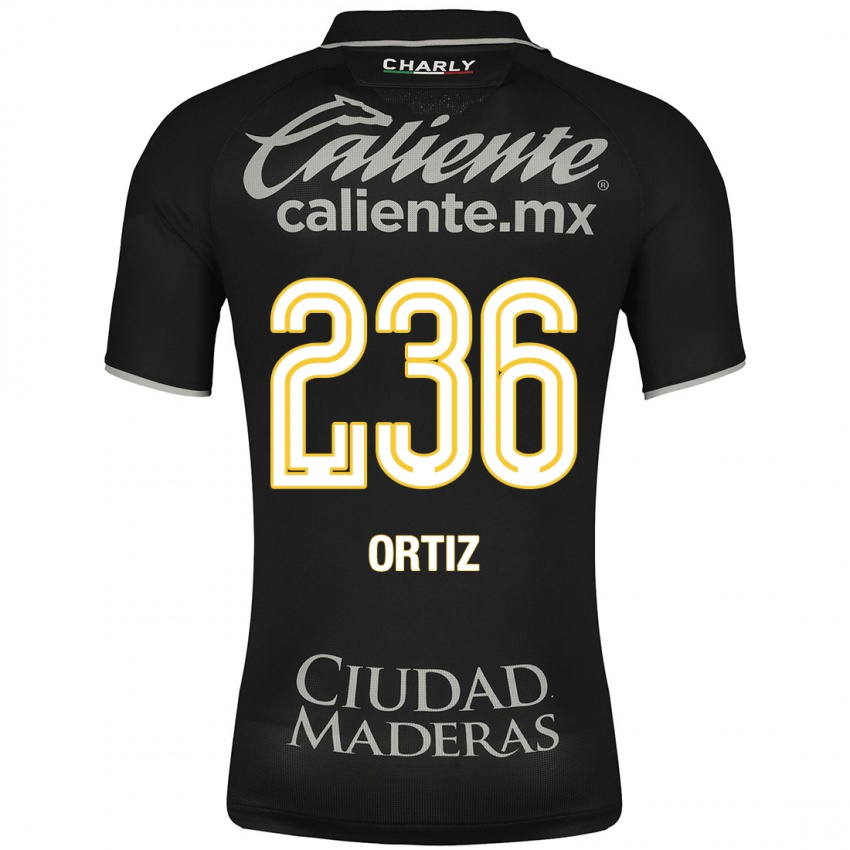 Hombre Camiseta Youssef Ortiz #236 Negro 2ª Equipación 2023/24 La Camisa