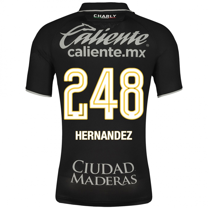 Hombre Camiseta Fernando Hernández #248 Negro 2ª Equipación 2023/24 La Camisa