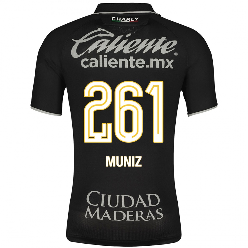 Hombre Camiseta César Muñiz #261 Negro 2ª Equipación 2023/24 La Camisa