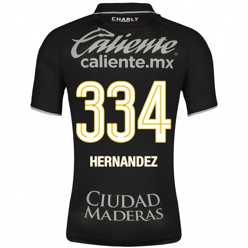 Hombre Camiseta Alan Hernández #334 Negro 2ª Equipación 2023/24 La Camisa