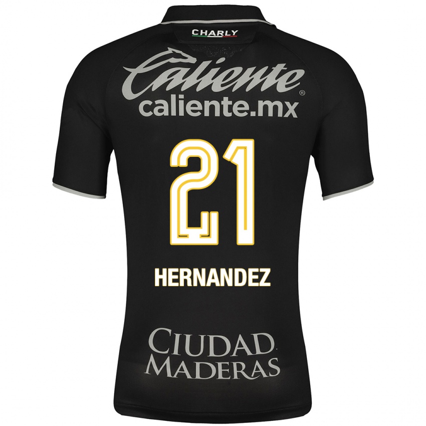 Hombre Camiseta Alexa Hernández #21 Negro 2ª Equipación 2023/24 La Camisa