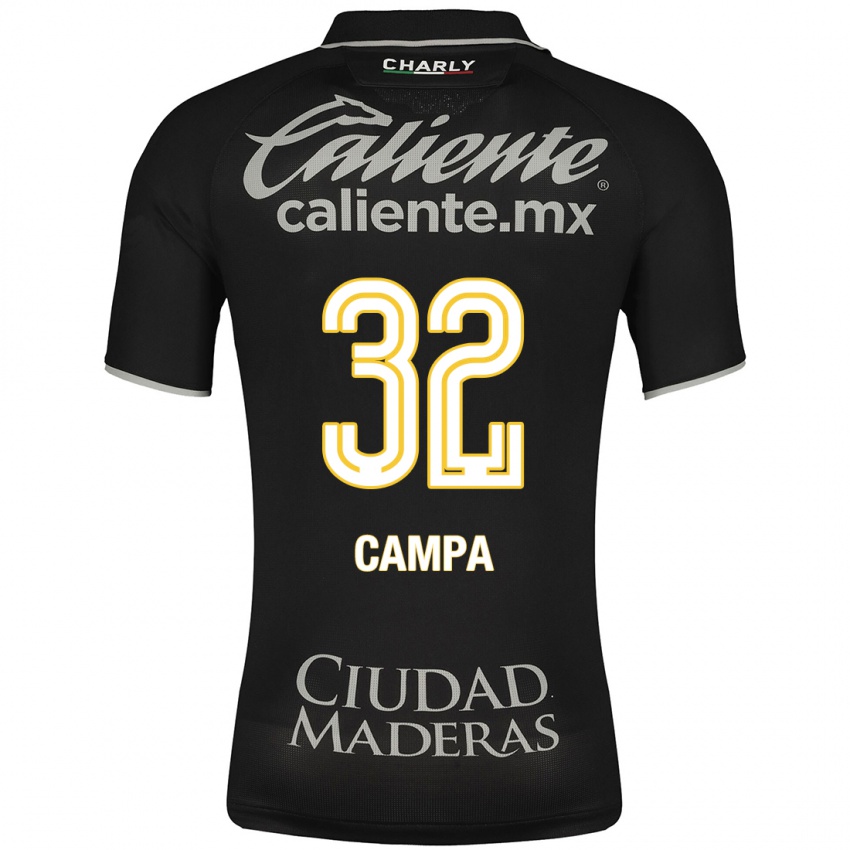 Hombre Camiseta Ana Campa #32 Negro 2ª Equipación 2023/24 La Camisa